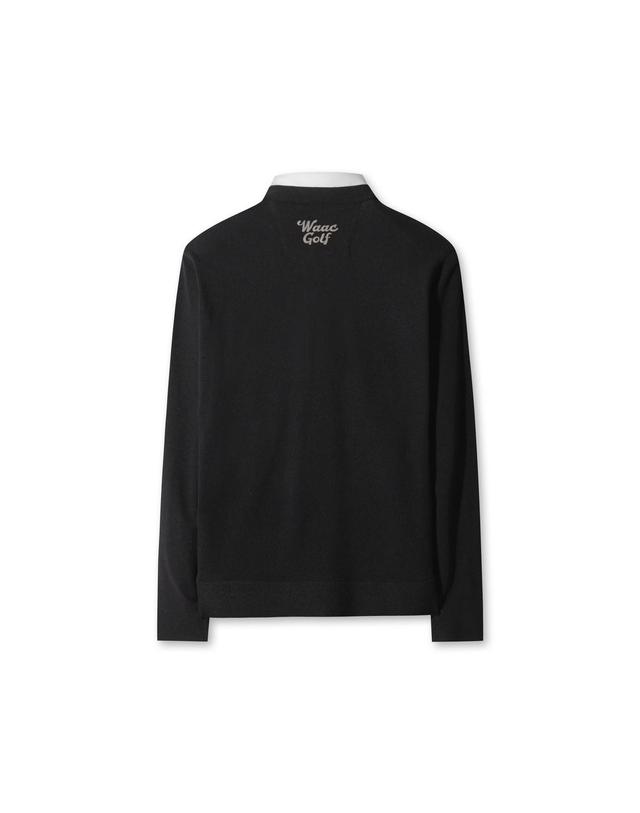 왁 [WAAC] Men Fake Layer V-neck Sweater WMWAA25605BKX 착용컷