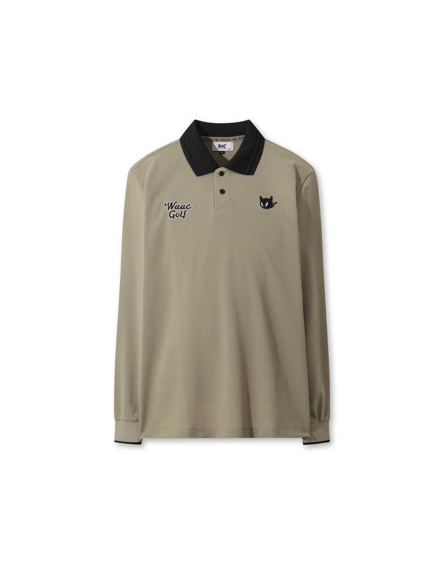 왁 [WAAC] Men WAACKY Ribbed Collar Polo WMTBA25603BEX 착용컷