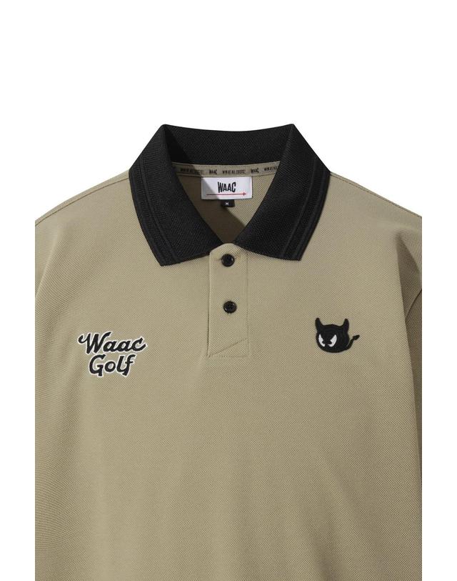 왁 [WAAC] Men WAACKY Ribbed Collar Polo WMTBA25603BEX 착용컷