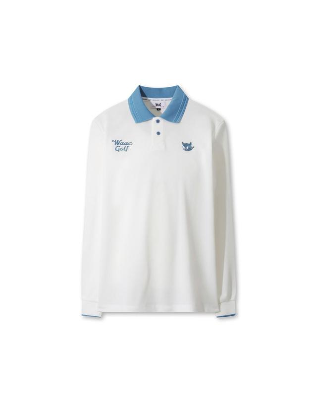 왁 [WAAC] Men WAACKY Ribbed Collar Polo WMTBA25603IVX 착용컷