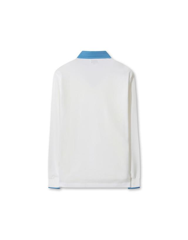 왁 [WAAC] Men WAACKY Ribbed Collar Polo WMTBA25603IVX 착용컷