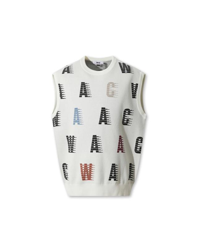 왁 [WAAC] Men Colored WAAC Knit Vest WMWAA25602IVX 착용컷