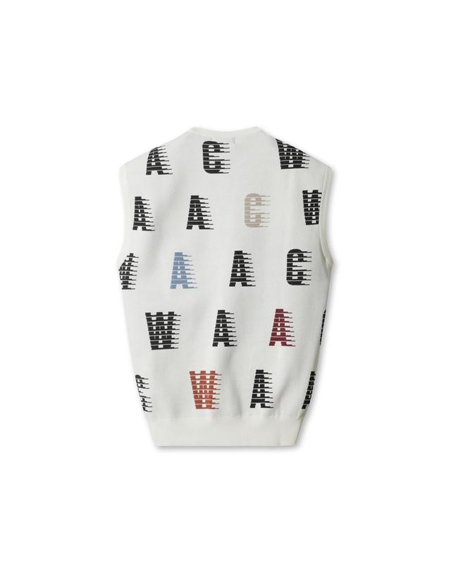 왁 [WAAC] Men Colored WAAC Knit Vest WMWAA25602IVX 착용컷