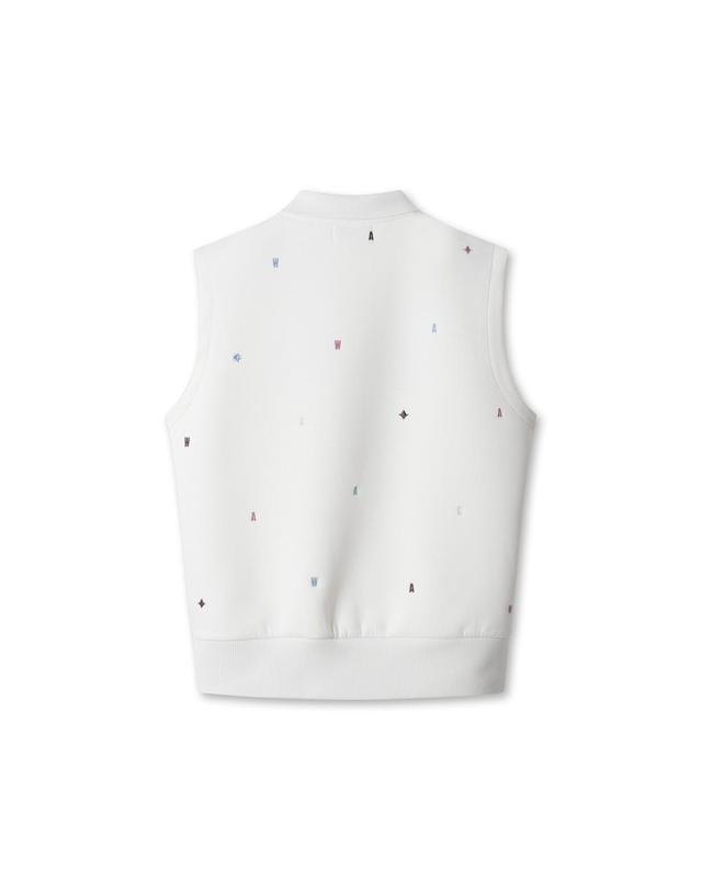 왁 [WAAC] Women Multicolor Embroidery Vest WWTCA25600IVX 착용컷