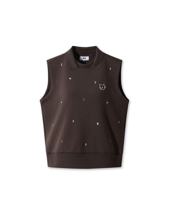 왁 [WAAC] Women Multicolor Embroidery Vest WWTCA25600BRX 착용컷