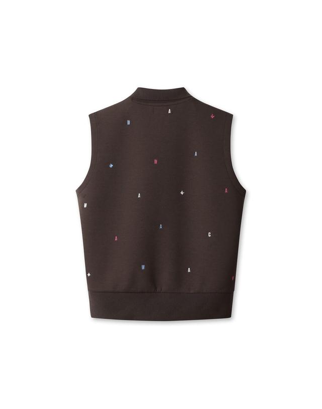 왁 [WAAC] Women Multicolor Embroidery Vest WWTCA25600BRX 착용컷