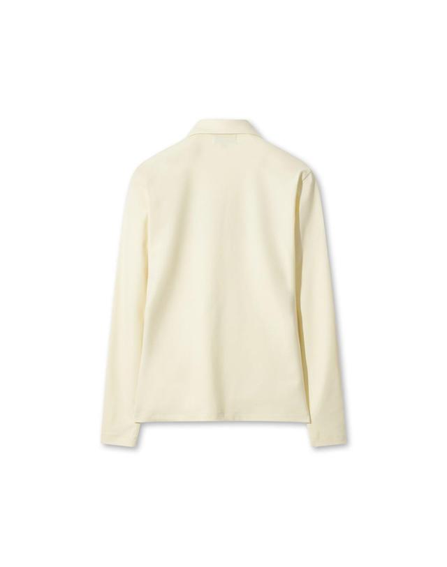 왁 [WAAC] Women Winter Essential Fleece Polo WWTBW25701YEL 착용컷