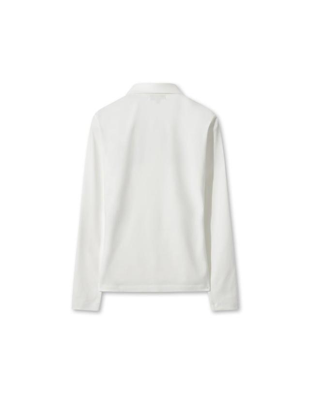 왁 [WAAC] Women Winter Essential Fleece Polo WWTBW25701IVX 착용컷