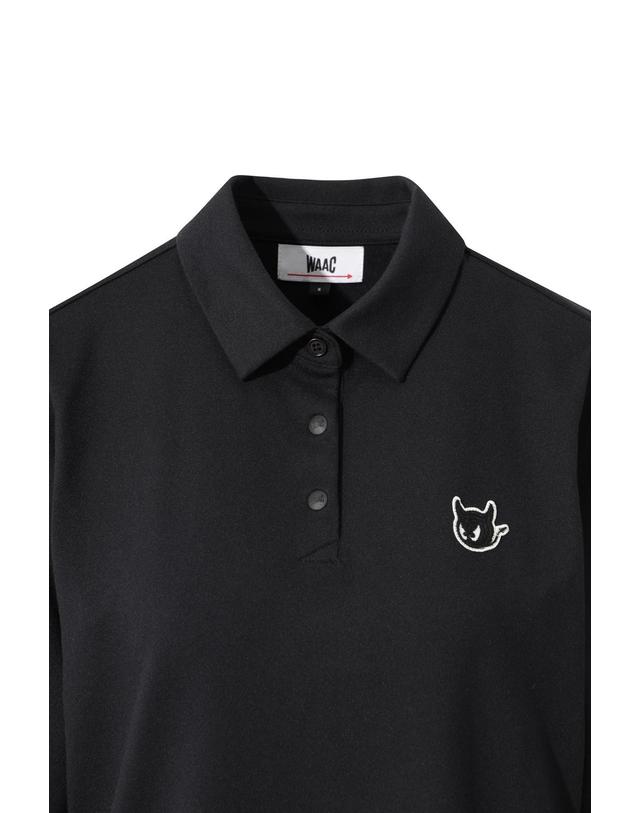 왁 [WAAC] Women Winter Essential Fleece Polo WWTBW25701BKX 착용컷