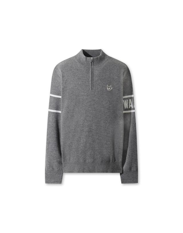 왁 [WAAC] Men Wool Half Zip Sweater WMWAW25707GYM 착용컷