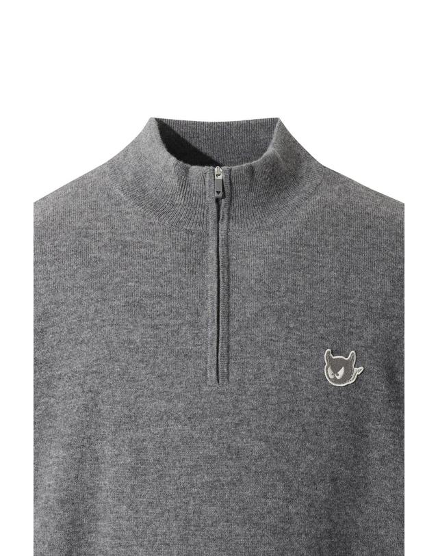 왁 [WAAC] Men Wool Half Zip Sweater WMWAW25707GYM 착용컷