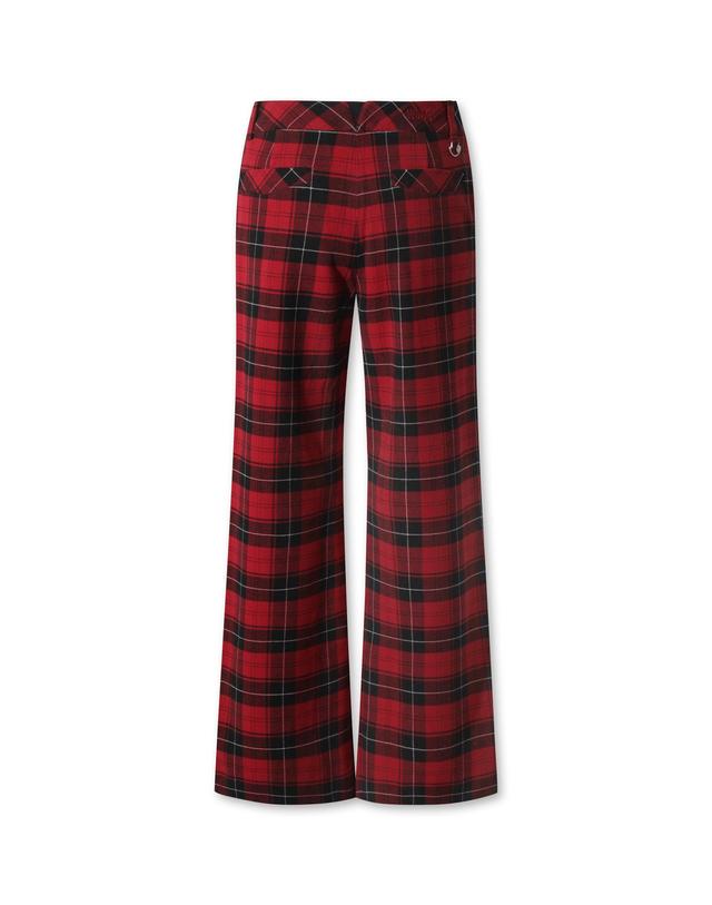 왁 [WAAC] Women Check pattern wide pants WWPNW25707REX 착용컷