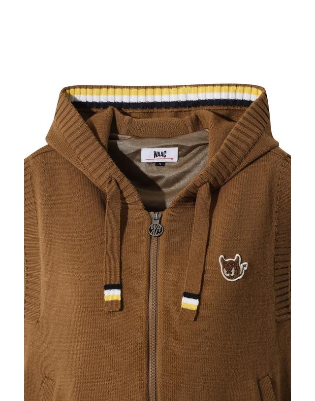 왁 [WAAC] Women Knit Hooded Zip-up Vest WWWAW25714BRX 착용컷
