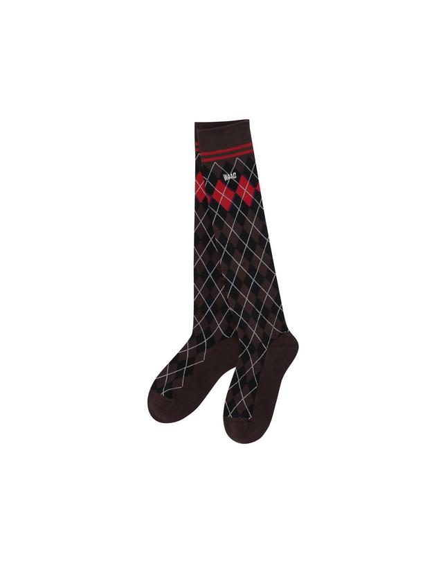 왁 [WAAC] Women Argyle Knee Socks WGLCX25715BRD 착용컷