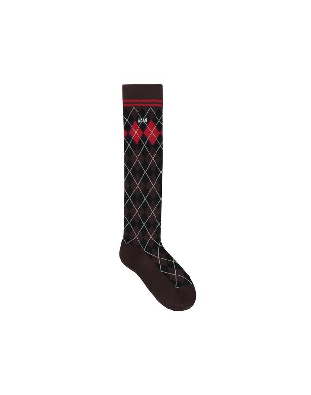 왁 [WAAC] Women Argyle Knee Socks WGLCX25715BRD 착용컷