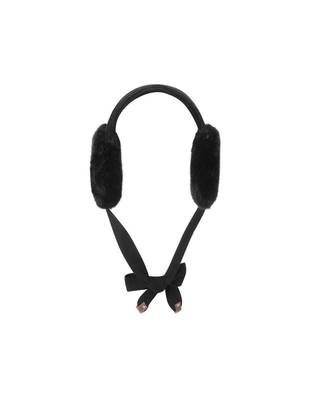 왁 [WAAC] Women Ribbon Fur Ear Warmer WGGJX25775BKX 착용컷