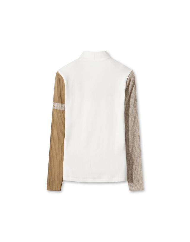 왁 [WAAC] Women Knitted Sleeve Highneck Top WWTBW25804IVX 착용컷