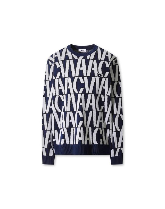 왁 [WAAC] Men Logo Pattern Crewneck Sweater WMWAW25801NYD 착용컷