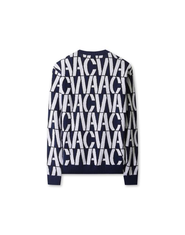 왁 [WAAC] Men Logo Pattern Crewneck Sweater WMWAW25801NYD 착용컷