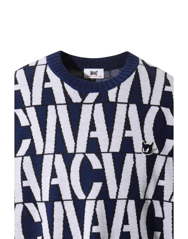 왁 [WAAC] Men Logo Pattern Crewneck Sweater WMWAW25801NYD 착용컷