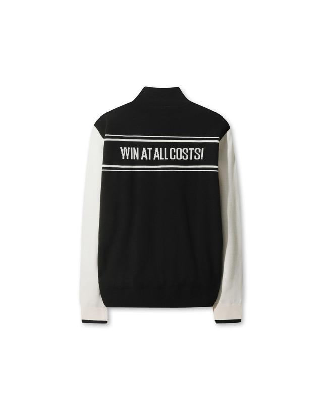 왁 [WAAC] Men Back Slogan Half Zip Sweater WMWAW25803BKX 착용컷