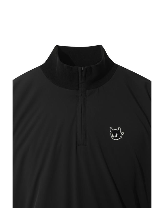 왁 [WAAC] Men Back Slogan Half Zip Sweater WMWAW25803BKX 착용컷