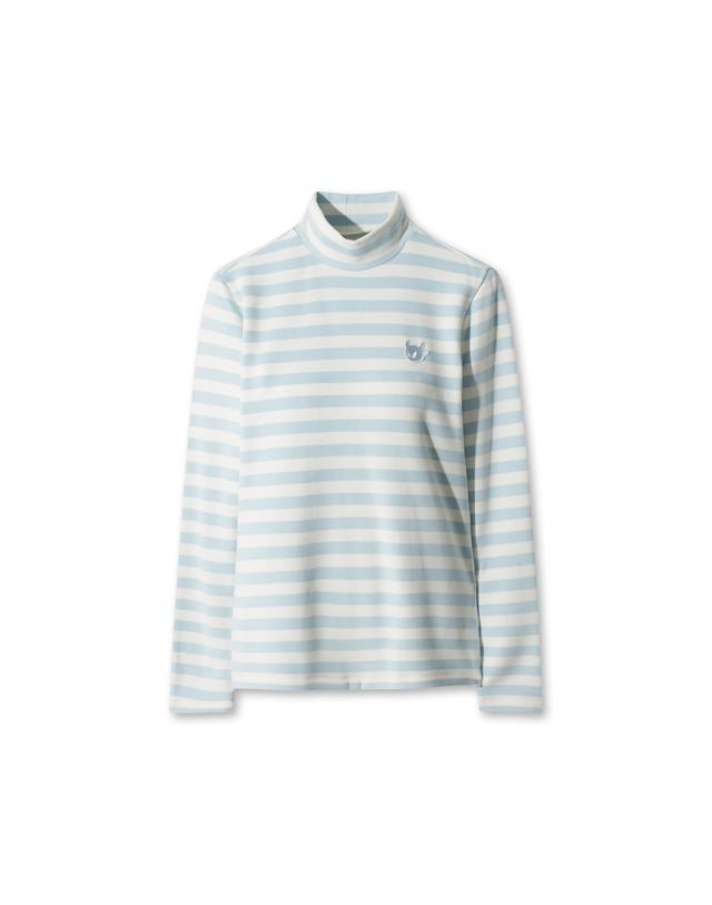 왁 [WAAC] Women Stripe Peach Highneck Top WWTBW25805BUL 착용컷