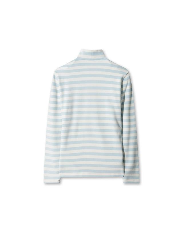 왁 [WAAC] Women Stripe Peach Highneck Top WWTBW25805BUL 착용컷
