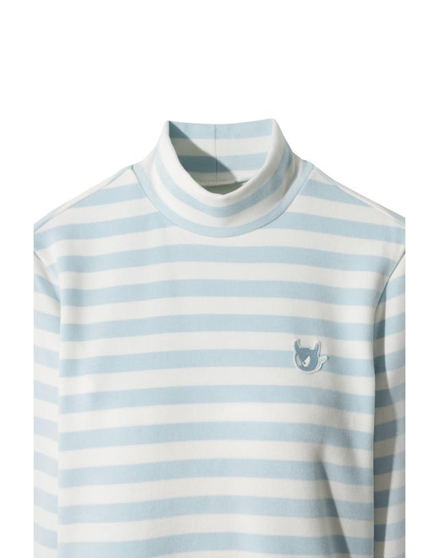 왁 [WAAC] Women Stripe Peach Highneck Top WWTBW25805BUL 착용컷