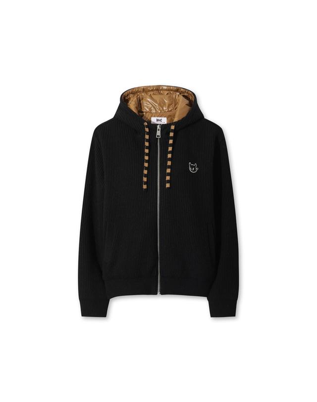 왁 [WAAC] Women Brioche Knit Hooded Jacket WWWAW25806BKX 착용컷