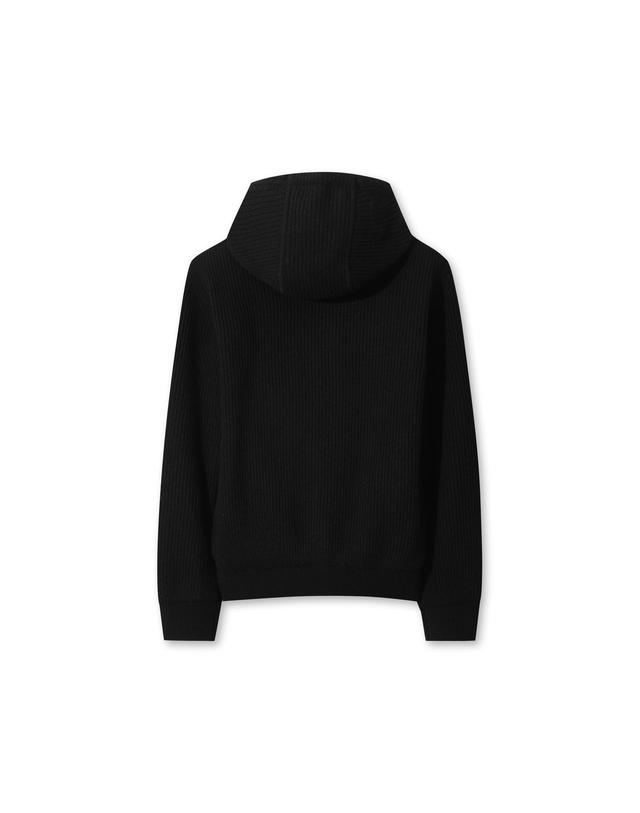 왁 [WAAC] Women Brioche Knit Hooded Jacket WWWAW25806BKX 착용컷