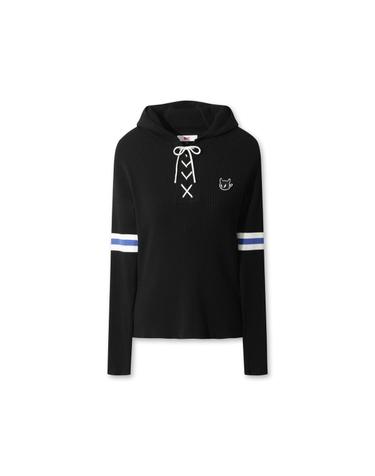 [WAAC] Ribbed Hooded Sweater WWWAS26111BKX