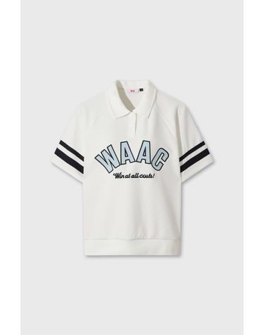 [WAAC] Women Logo Loose Fit Polo Sweatshirt WWTCM26302WHX