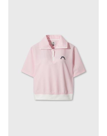 [WAAC X JONES] Women’s Seersucker Half-zip Polo WWTCM26471PIL