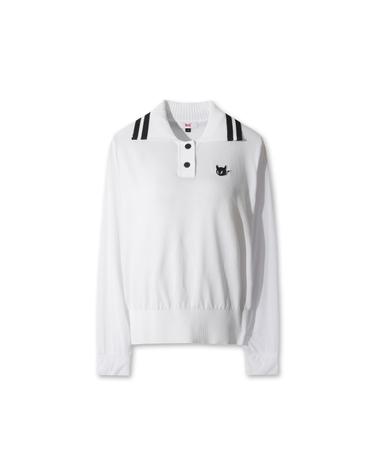 [WAAC] Women Big Collar Knit Hybrid Polo WWTBM26301WHX