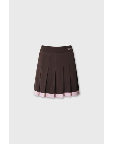 [WAAC] Women Faux Layered Pleats Knit Skirt (Set-up) WWWAM26503BRD