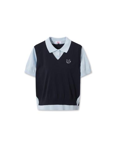 [WAAC] Faux Layered Knit Polo (Set-up) WWWAM26502NYD