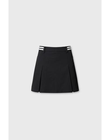 [WAAC] [Exclusive] Unbalanced line pleats skort WWKCM26901BKX