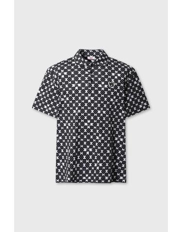 Men WAACKY Geometric Patterned Polo WMTCA26603BKX