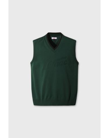 Men Hybrid V-neck Knit Vest WMWAA26601GRD