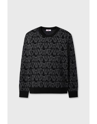 [WAAC] Men Logo Patterned Sweater WMWAW26801BKX