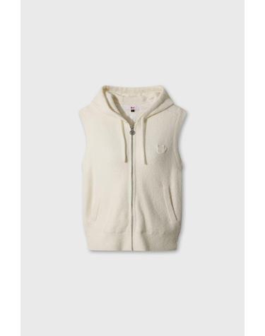 [WAAC] Women Pluffy Hooded Knit Vest (Set-up) WWWAW26702IVX