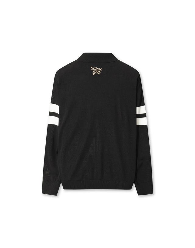 왁 [WAAC] WTO Color Block Knit Polo WMWAS26130BKX 착용컷