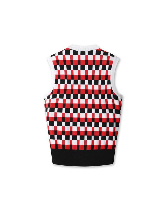 왁 [WAAC] WAAC Logo Patch Knit Vest WWWAS26100REX 착용컷
