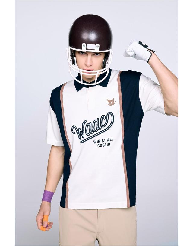 왁 [WAAC] WAAC Logo Relaxed Fit Knit Polo WMWAS26106IVX 착용컷