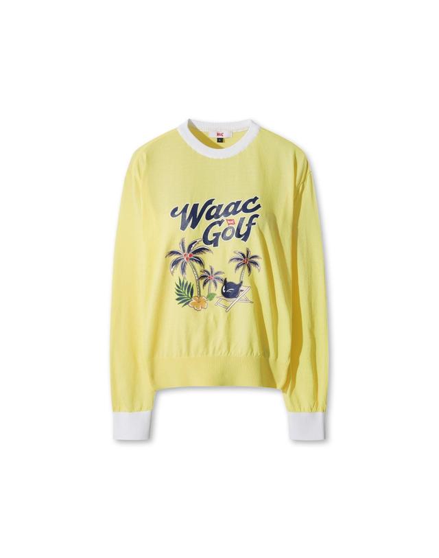 왁 [WAAC] [Exclusive] Women Palm Tree Crewneck Sweater WWWAM26902YEX 착용컷