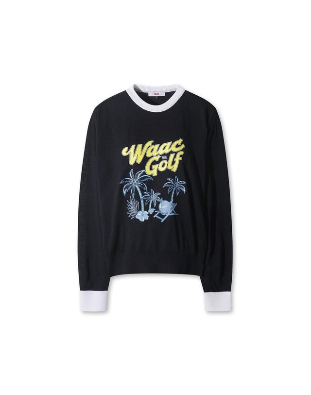 왁 [WAAC] [Exclusive] Women Palm Tree Crewneck Sweater WWWAM26902NYX 착용컷