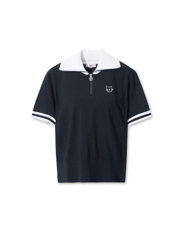 왁 [WAAC] Big Collar Half-Zip Sweater (OE) WWWAM26901NYD 착용컷