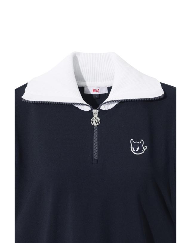 왁 [WAAC] Big Collar Half-Zip Sweater (OE) WWWAM26901NYD 착용컷