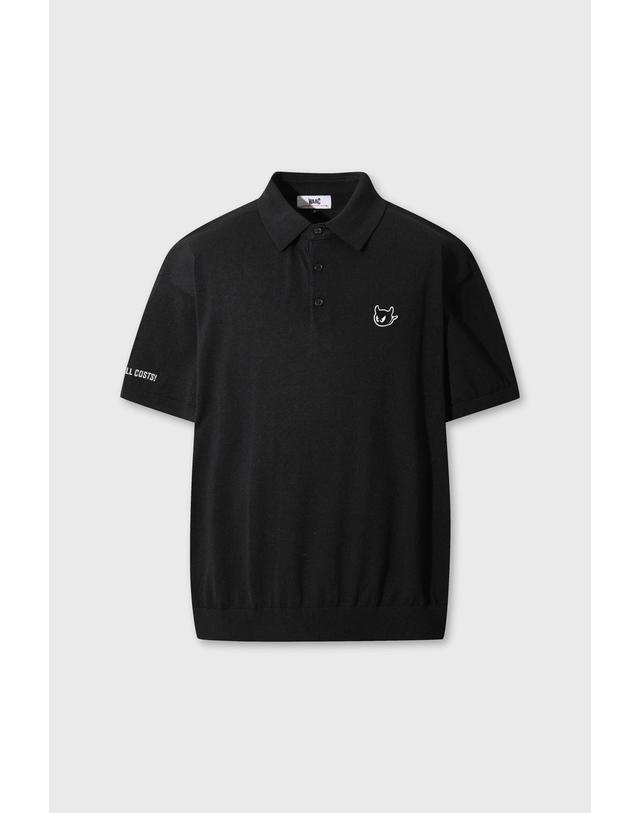 왁 [WAAC] [Exclusive] Men WAACKY Essential Knit Polo WMWAM26901BKX 착용컷